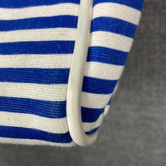 Nautical Navy and White Striped Purse with Bamboo Handles - Picture 7 of 17